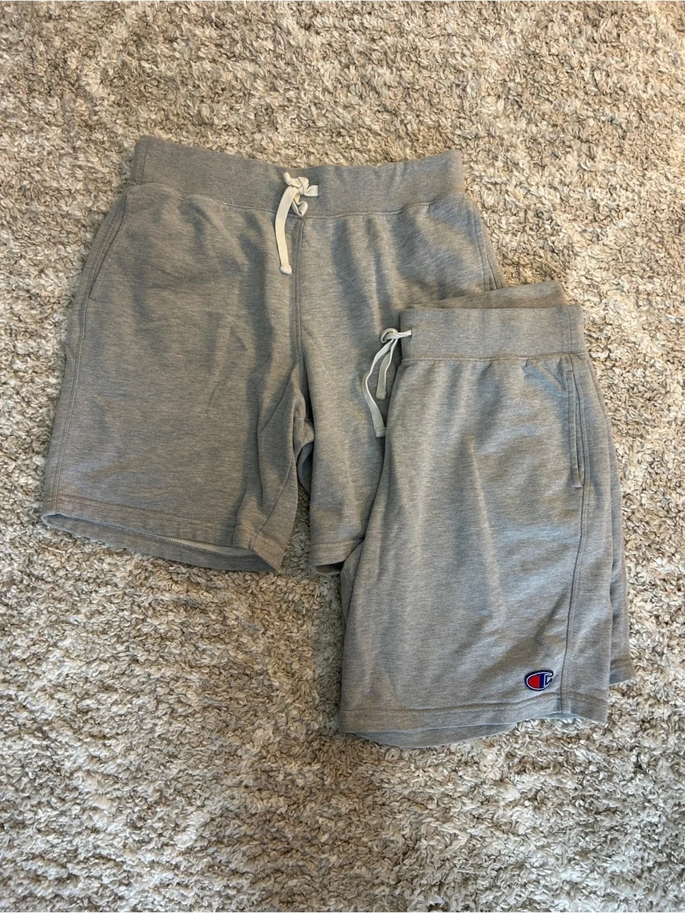 Champion Men's Gray Cotton-Blend Jersey Shorts (2 Short Bundle)